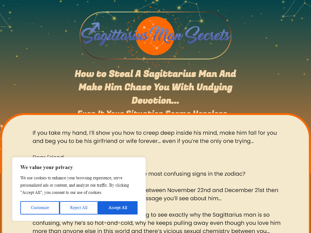 Sagittarius Man Secrets Review
